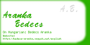 aranka bedecs business card